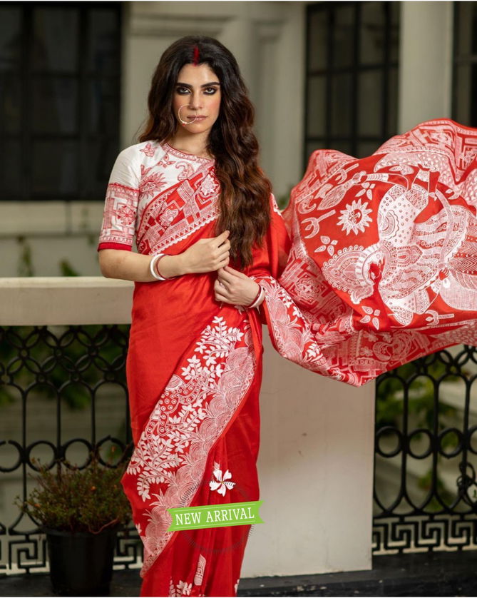 Durgapooja By Aab Navaratri Special Printed Sarees Catalog